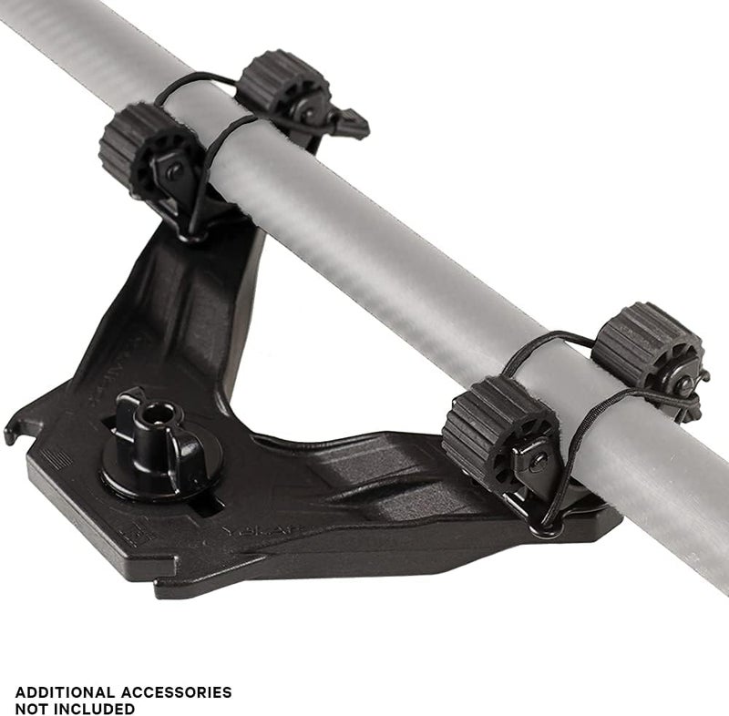 YakAttack DoubleHeader with Dual RotoGrip Paddle Holders | Offset Kayak Paddle Holder | Multi-Accessory Track Mount | Includes SnapNStrap Tethers | Compatible with GearTrac & Most Kayak Tracks - Image 2